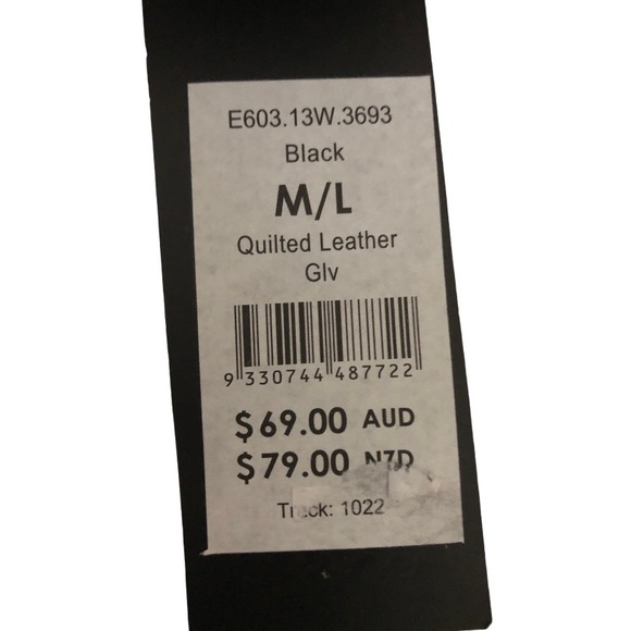 David Lawrence Black Leather Quilted Gloves Sz M-L - Picture 6 of 7